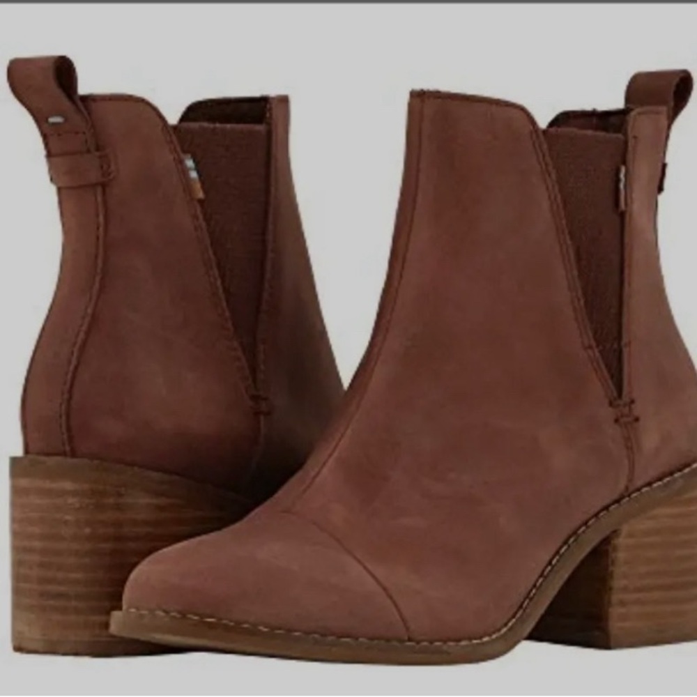 NWT Toms Womens Esme boot size 9 Burnt Henna leather brand new no box